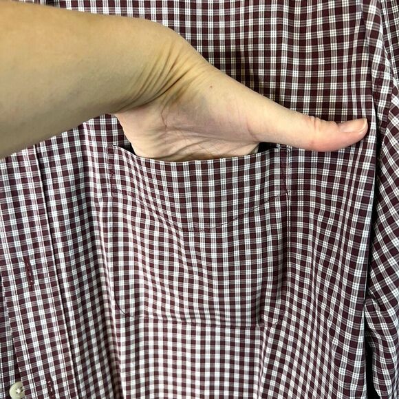 Old Navy Collection Gingham Plaid Long Sleeve Button Front Shirt Mens Size XL - Picture 4 of 9